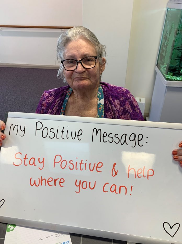 Positive message from Baptist Care resident