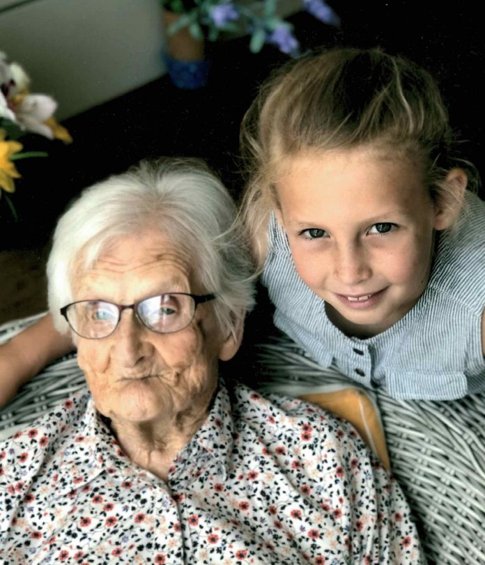 Grace Alexander with her great-granddaughter Olivia Brain.