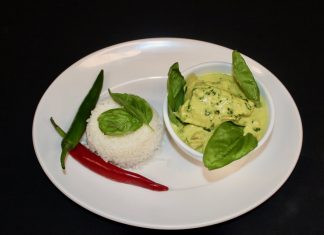 chicken, basil and coconut curry
