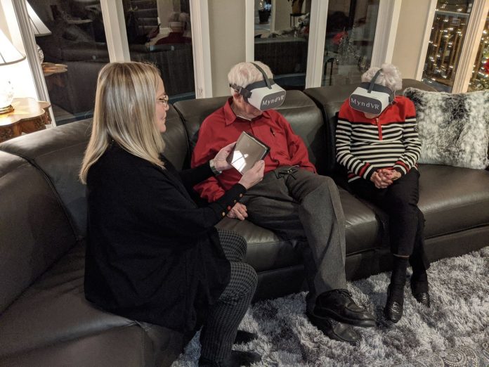 Older couple experiencing virtual reality