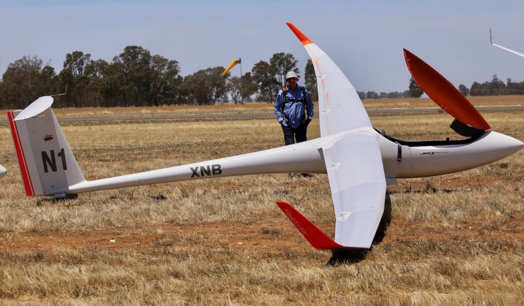 Norm's glider on the ground