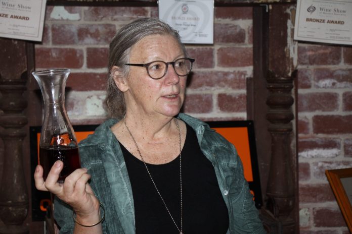 Pam Lincoln with an Oranje Tractor vermouth